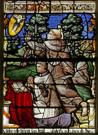 Window depicting the Donor with Saint Francis receiving the Stigmata by French School